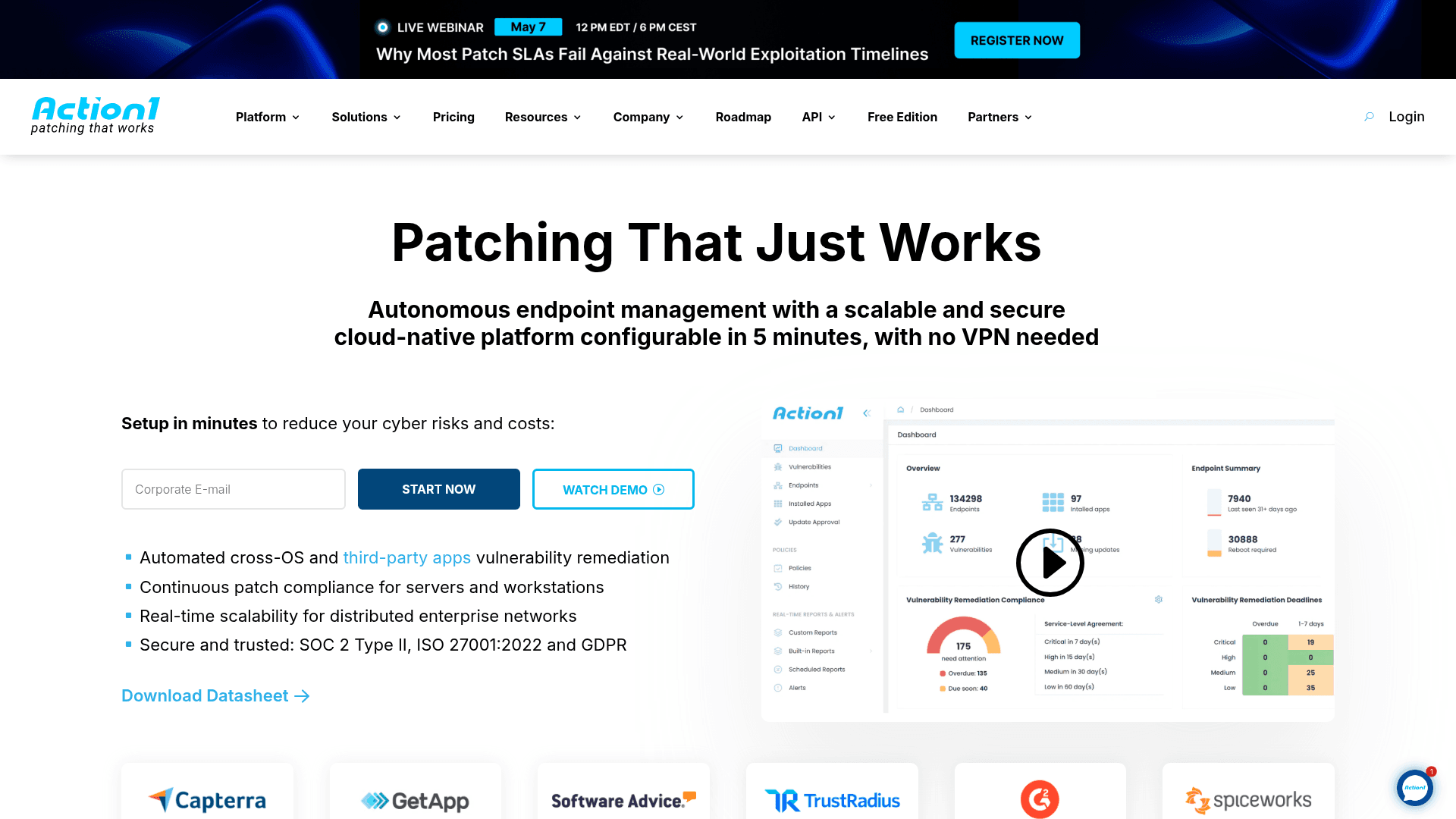 Action1 homepage