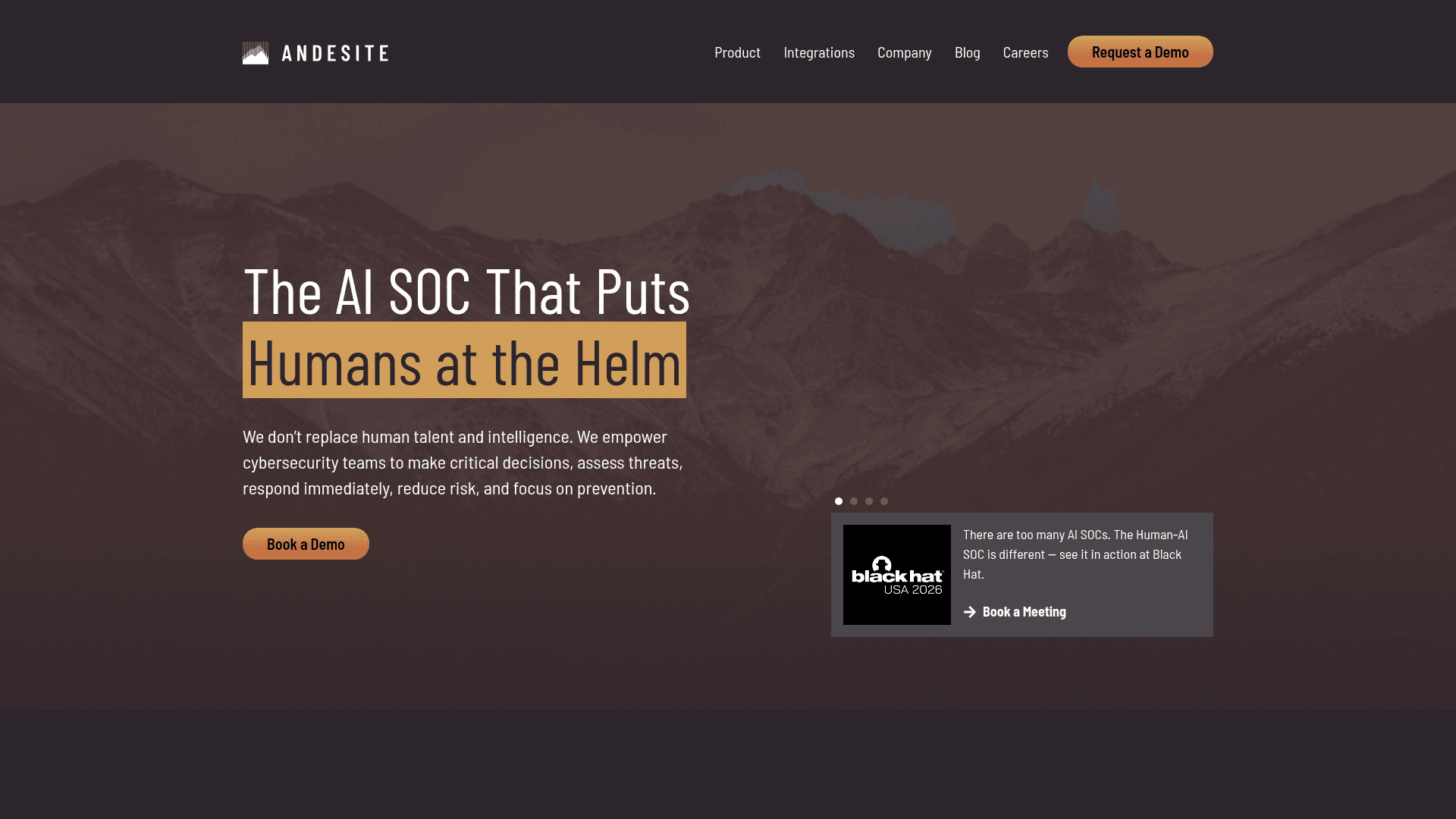 Andesite homepage screenshot