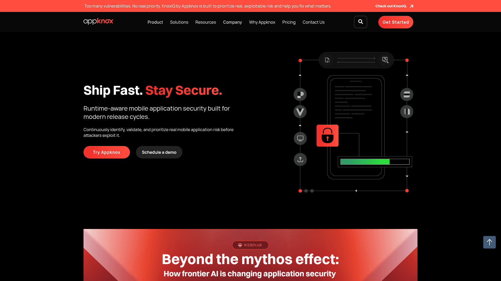 Appknox homepage screenshot