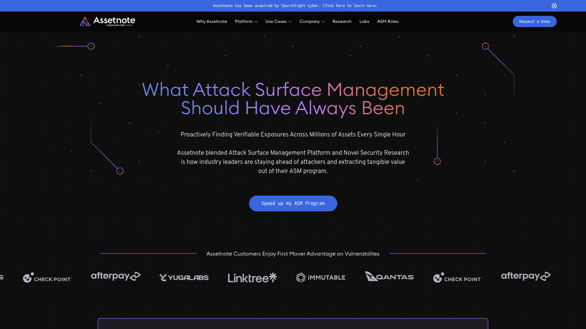 Assetnote homepage