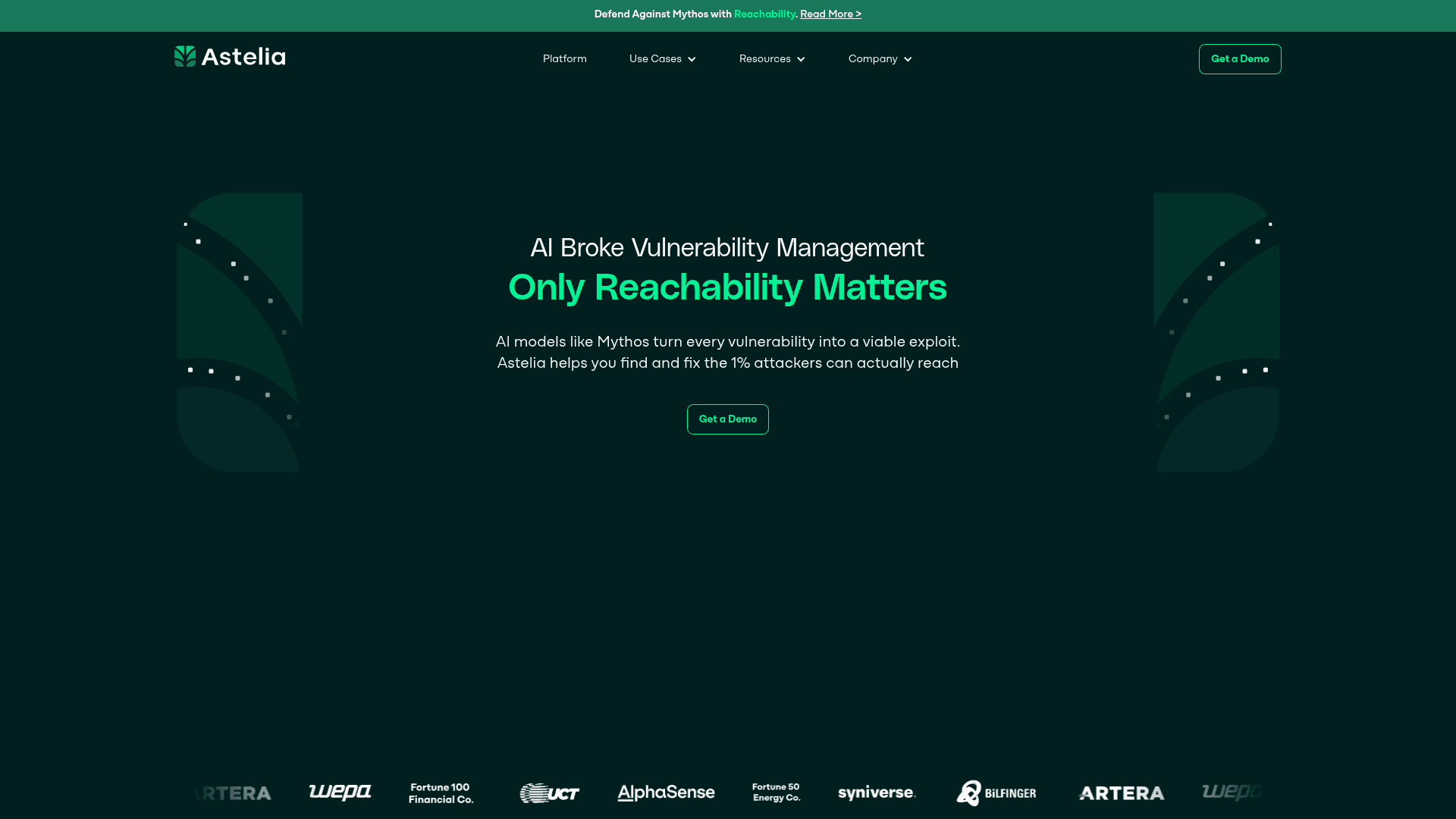 Astelia homepage screenshot