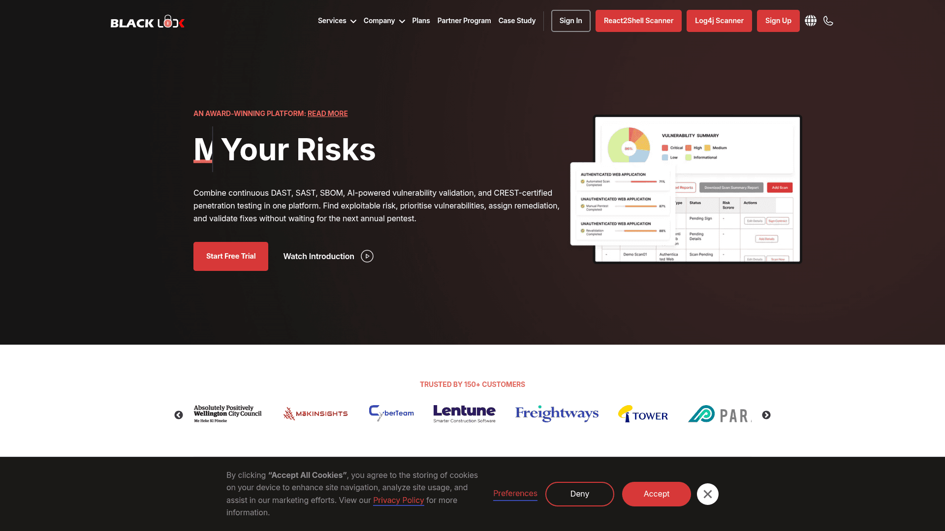 BlackLock homepage screenshot