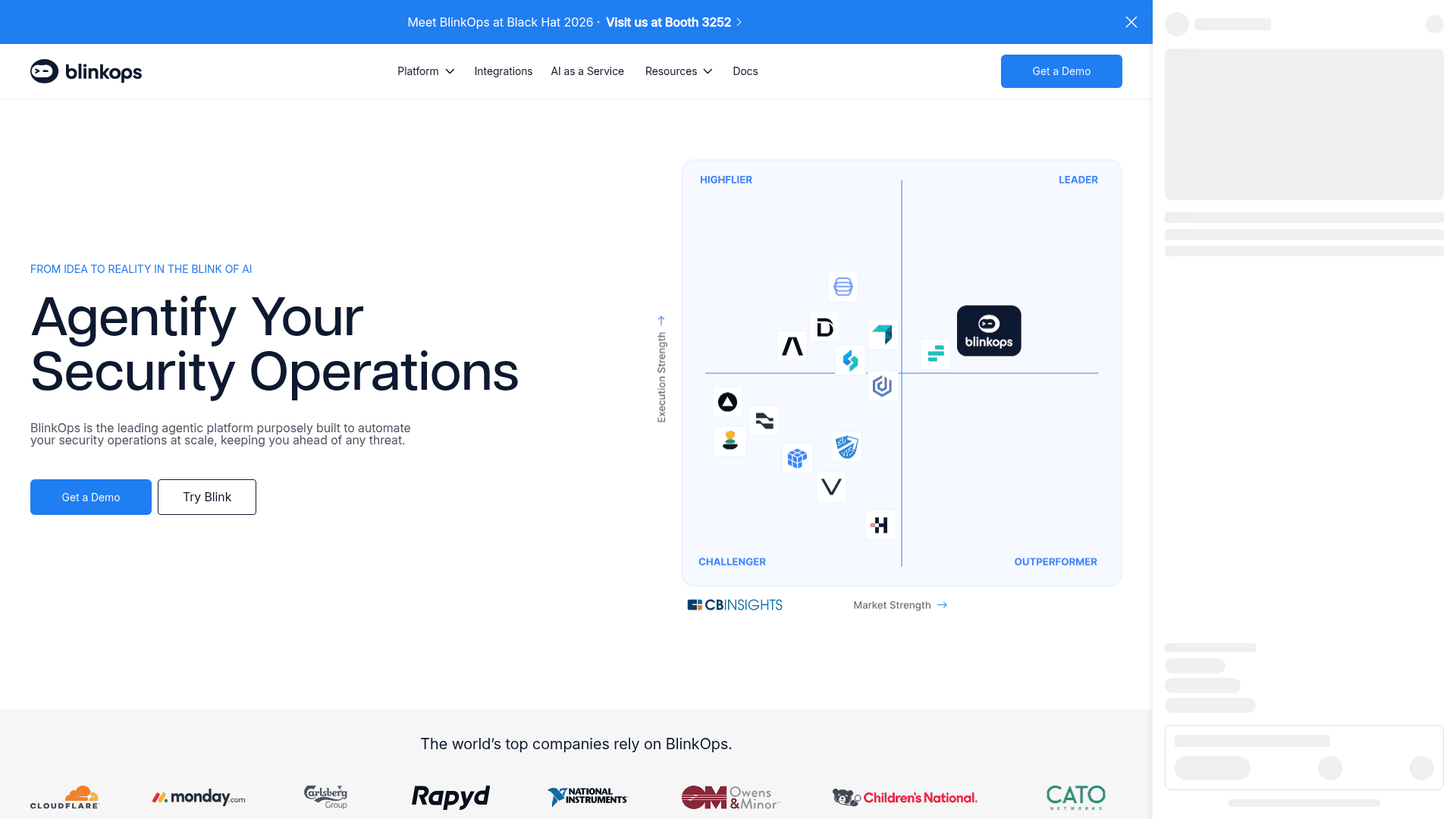 BlinkOps homepage screenshot