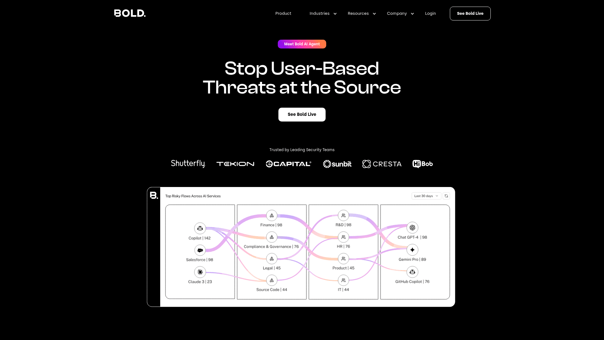 Bold homepage