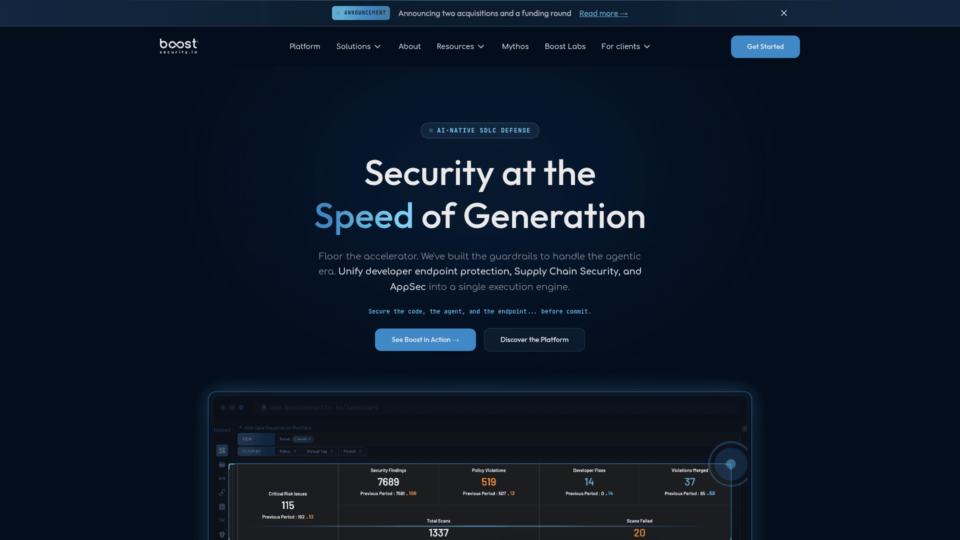 BoostSecurity homepage