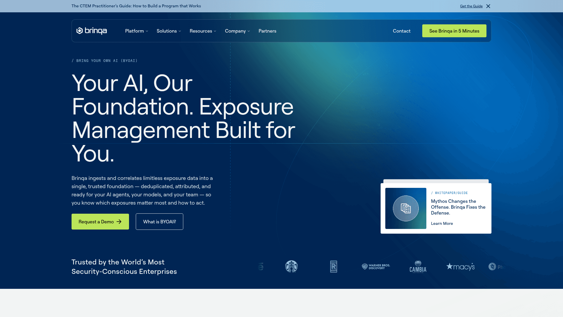 Brinqa homepage