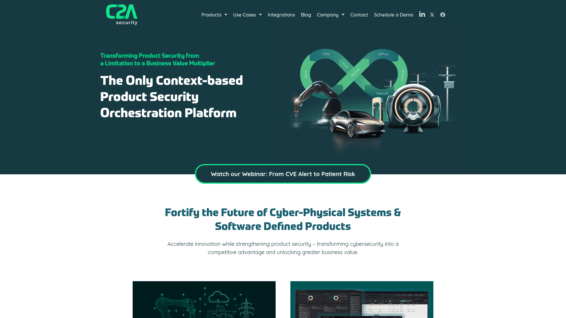 C2A Security homepage screenshot