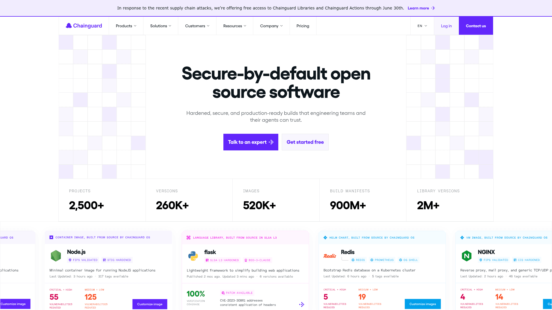 Chainguard homepage