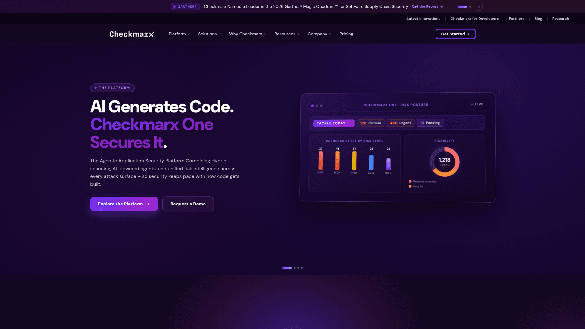Checkmarx homepage screenshot