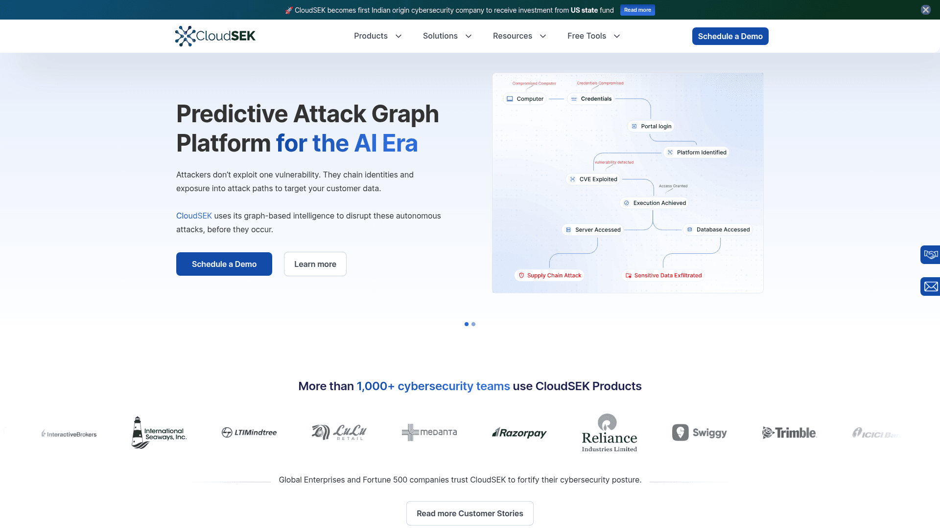 CloudSEK homepage