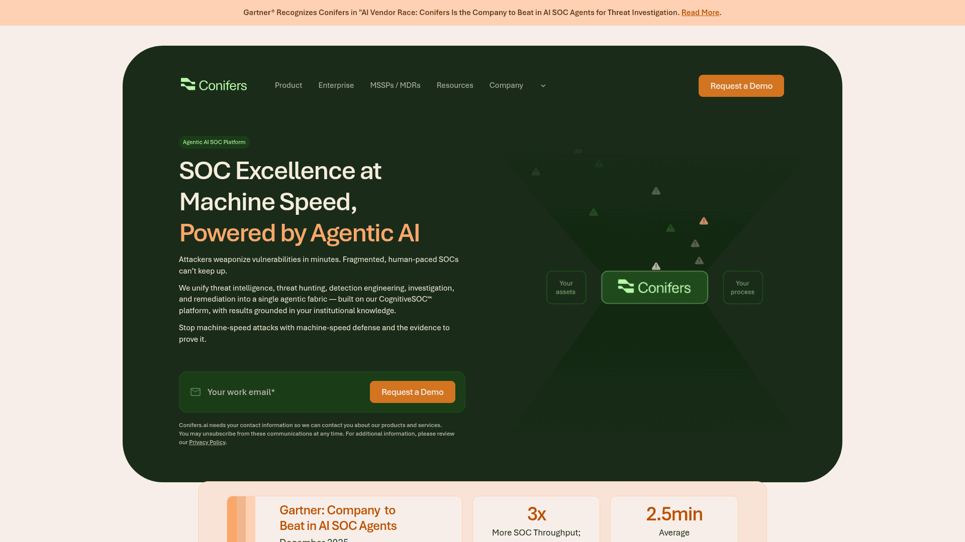 Conifers.ai homepage