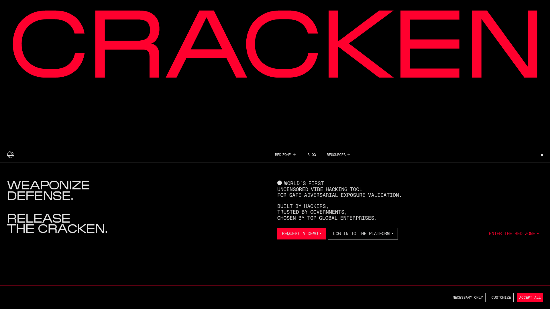 Cracken homepage screenshot