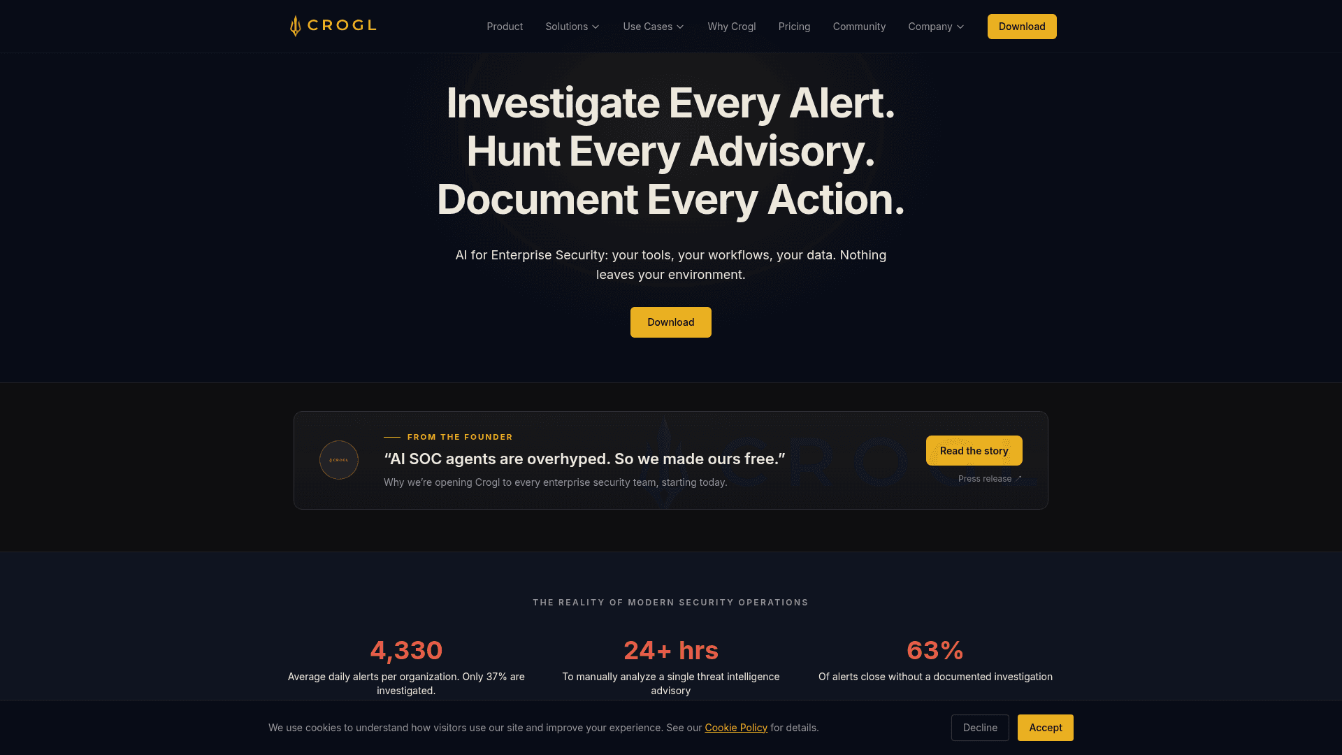Crogl homepage screenshot