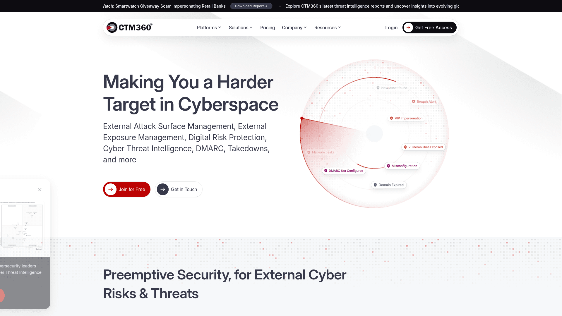 CTM360 homepage screenshot