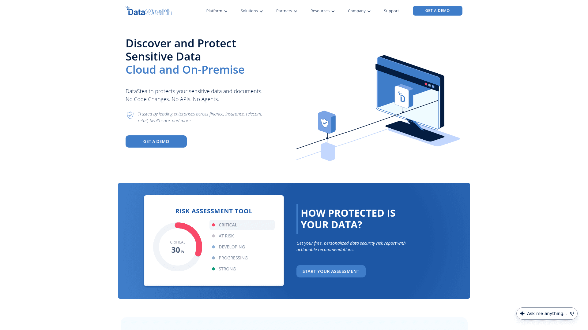 DataStealth homepage screenshot