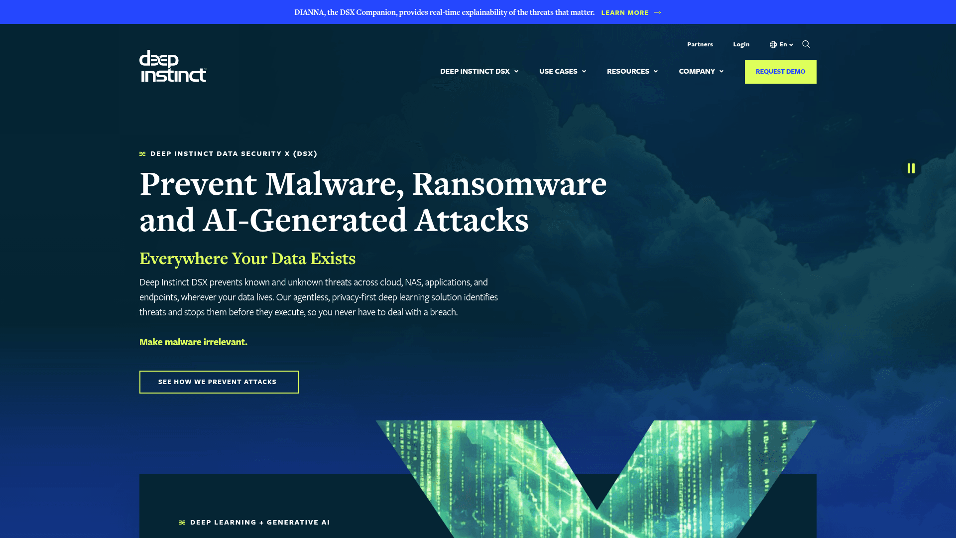 Deep Instinct homepage