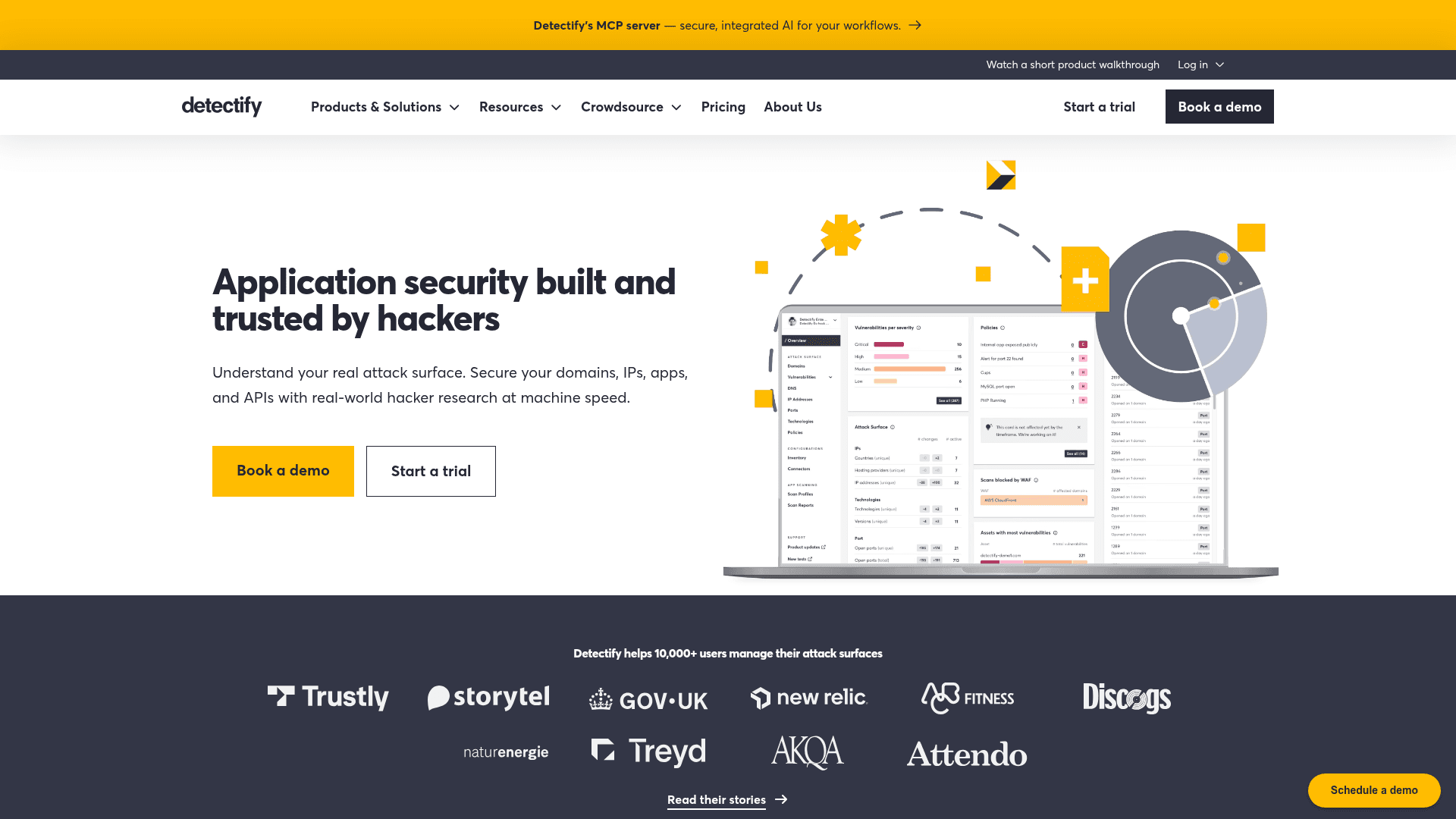 Detectify homepage