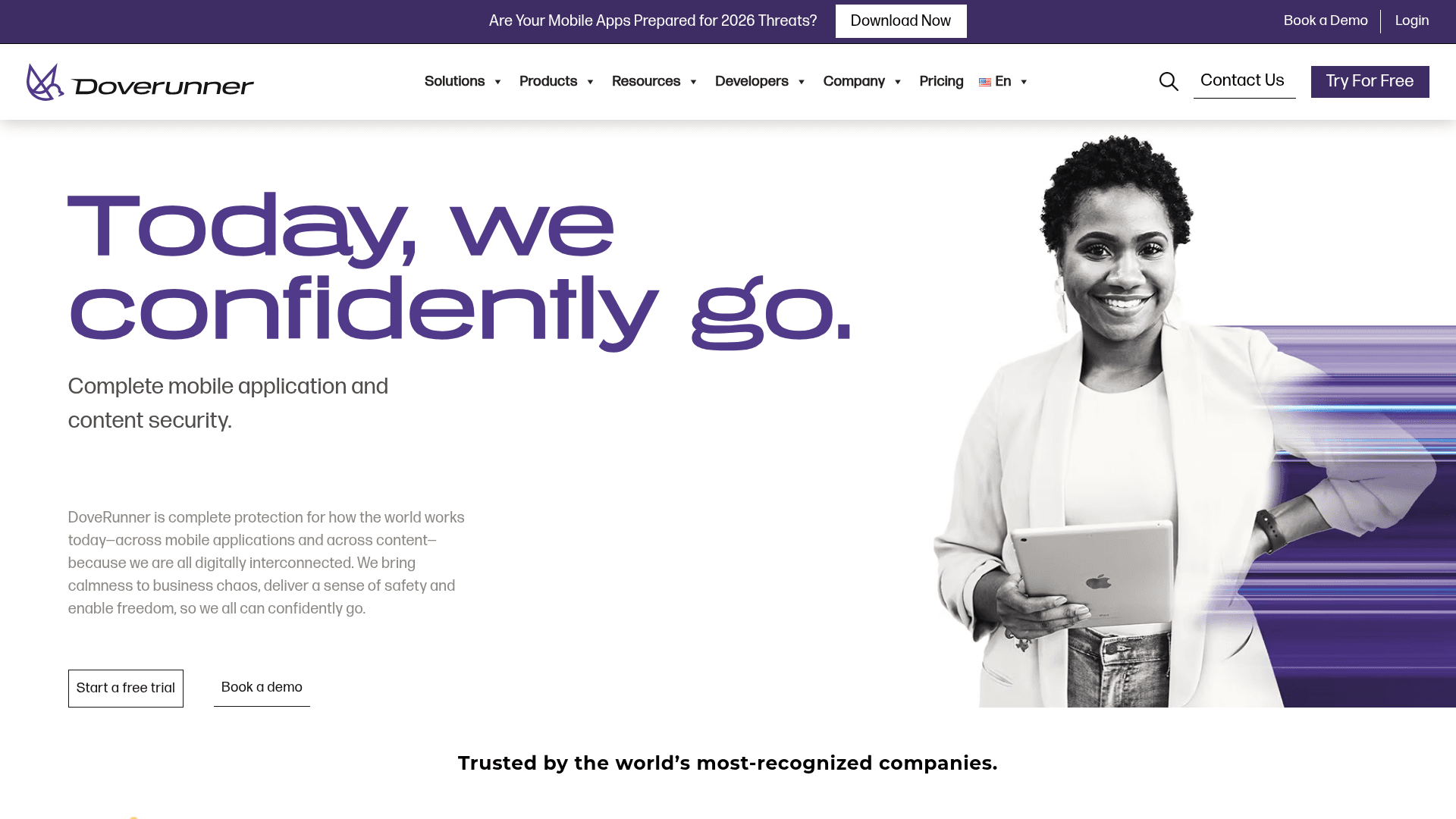 DoveRunner homepage screenshot