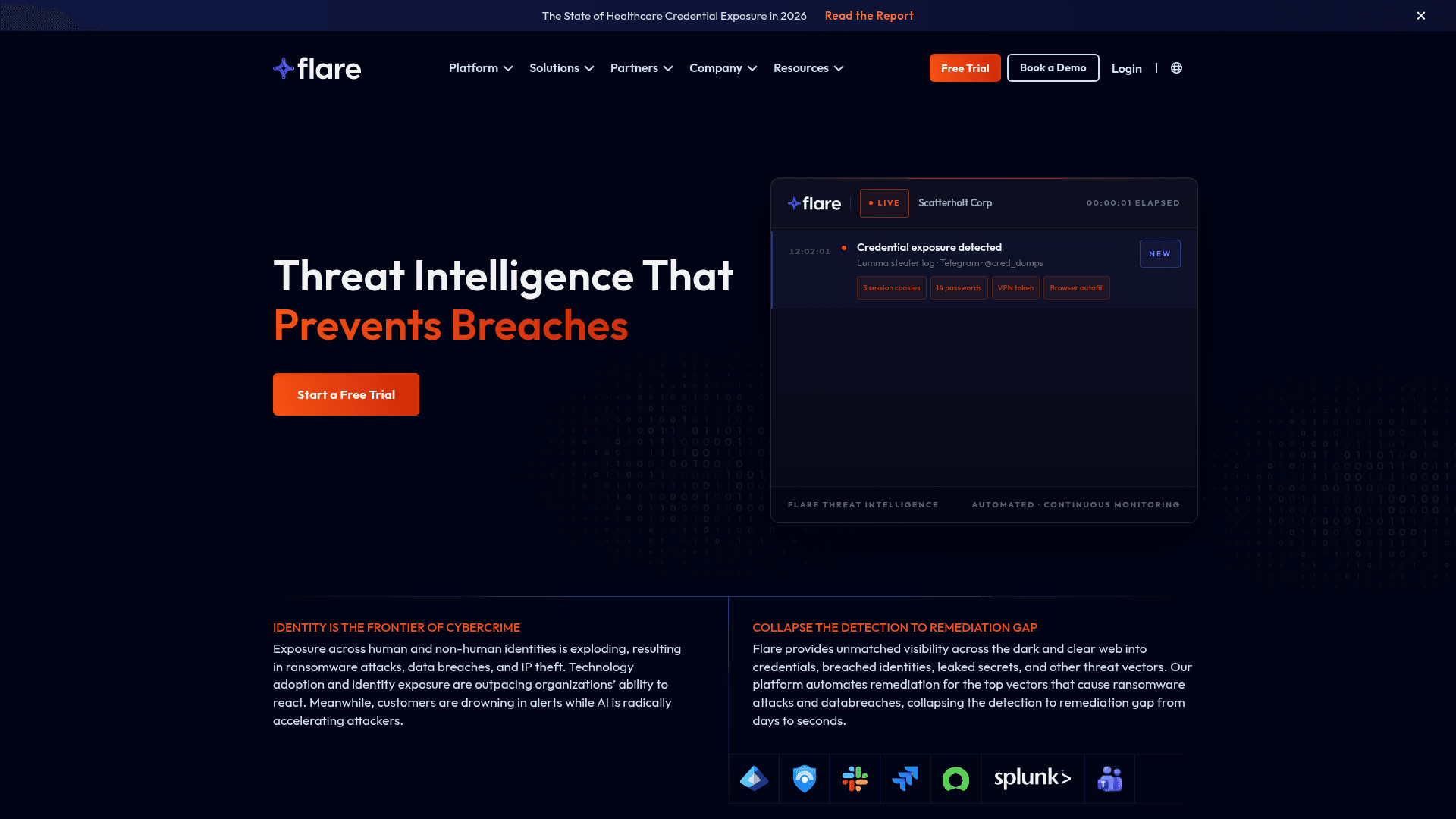 Flare homepage