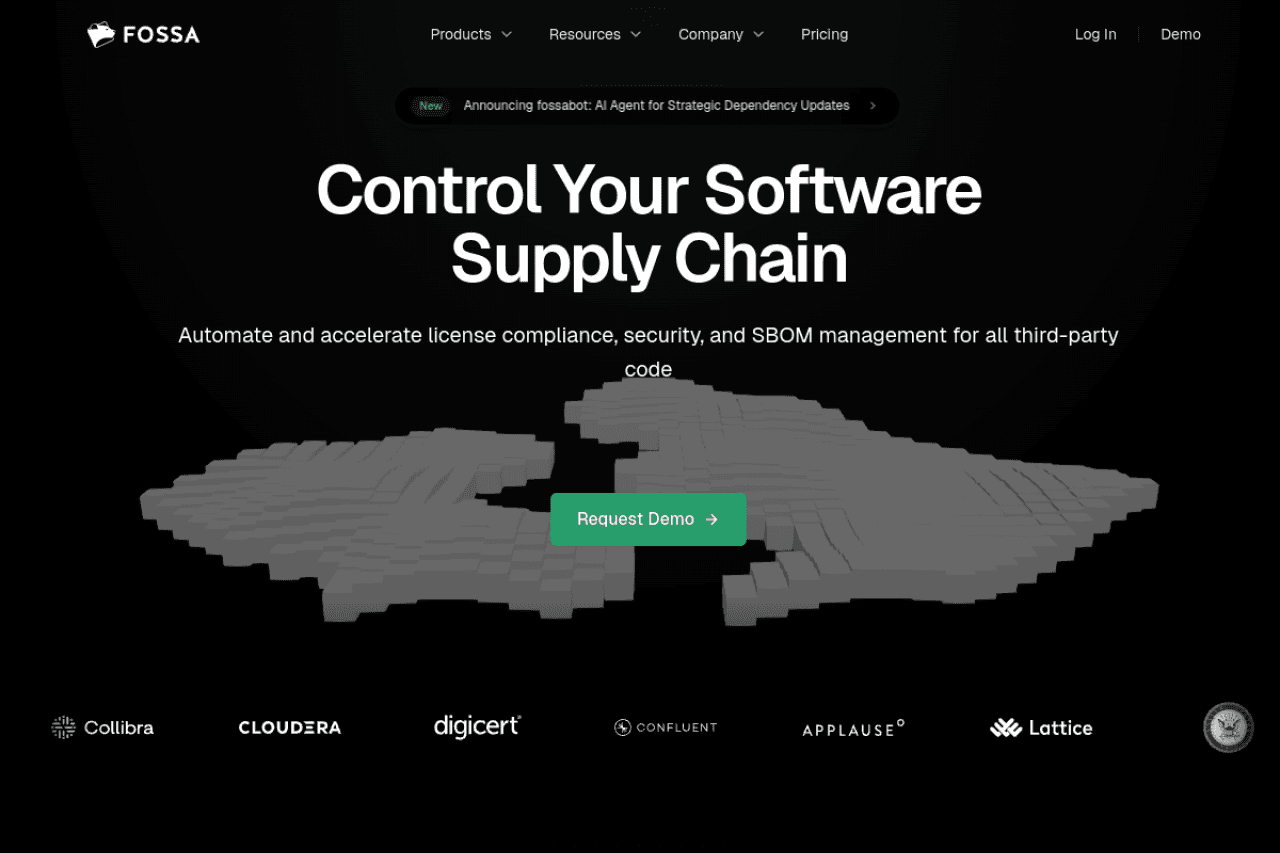 FOSSA homepage screenshot