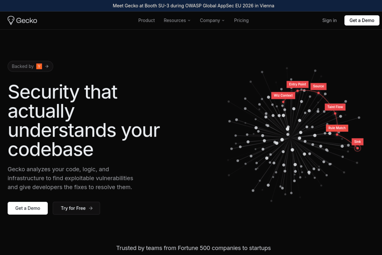 Gecko Security homepage screenshot
