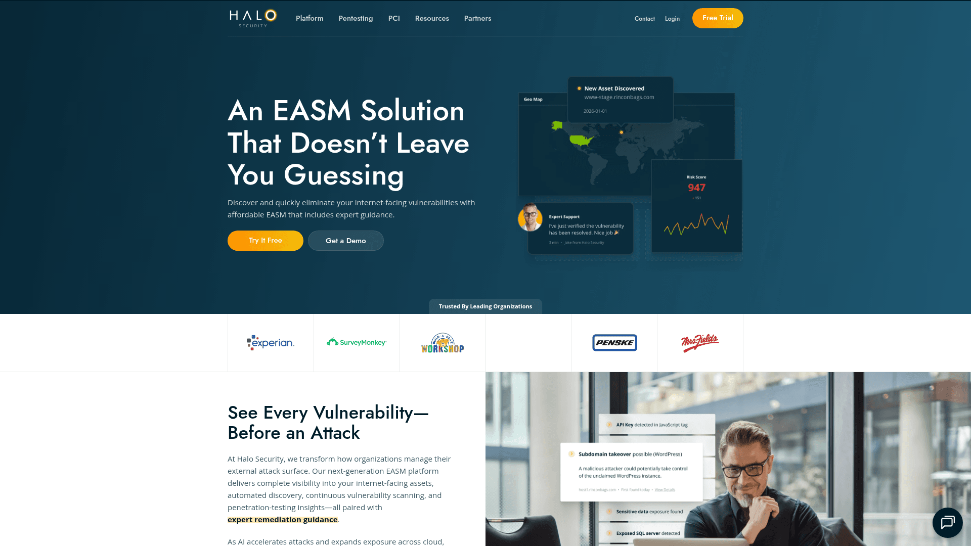 Halo Security homepage