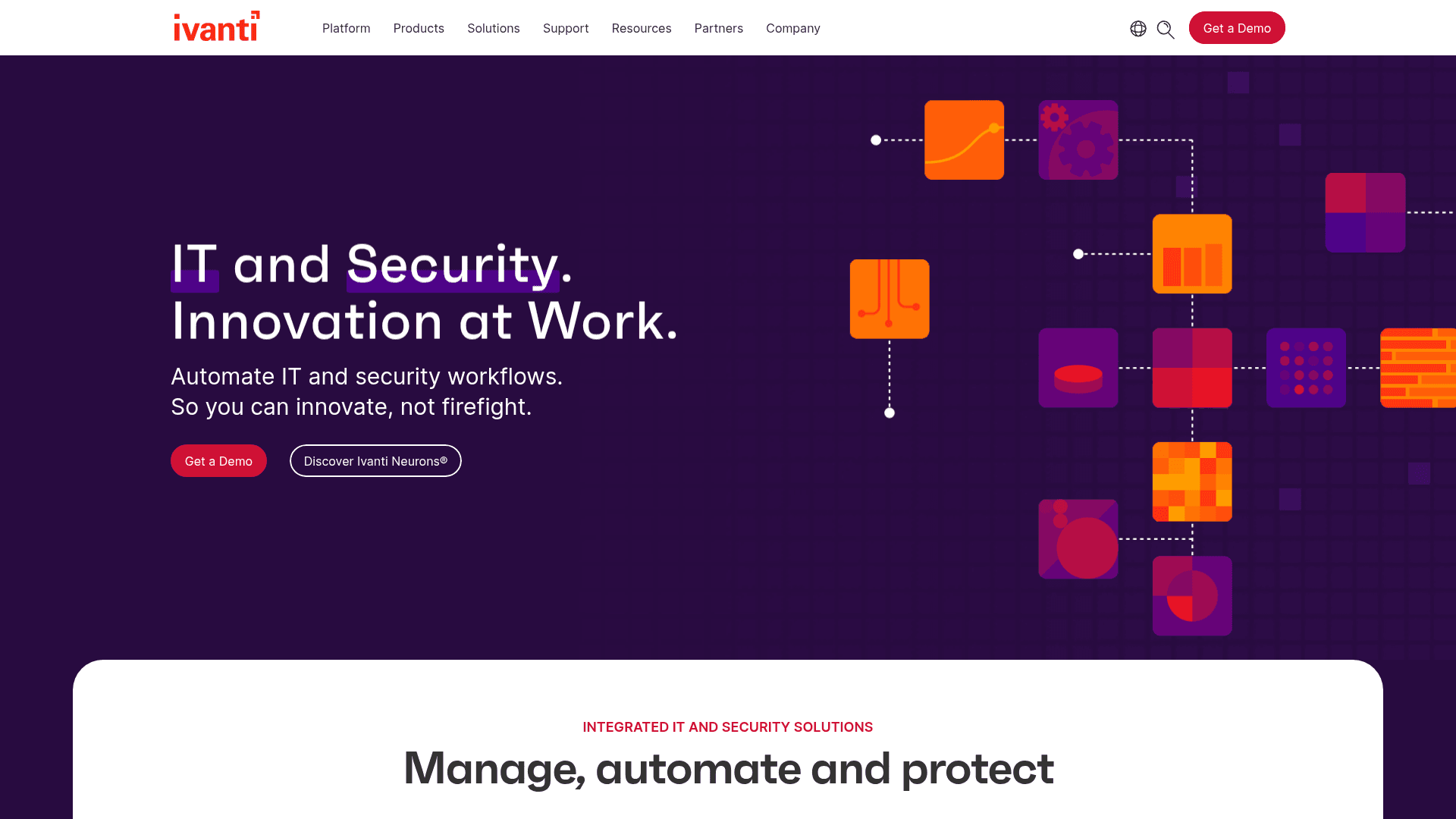 Ivanti homepage screenshot