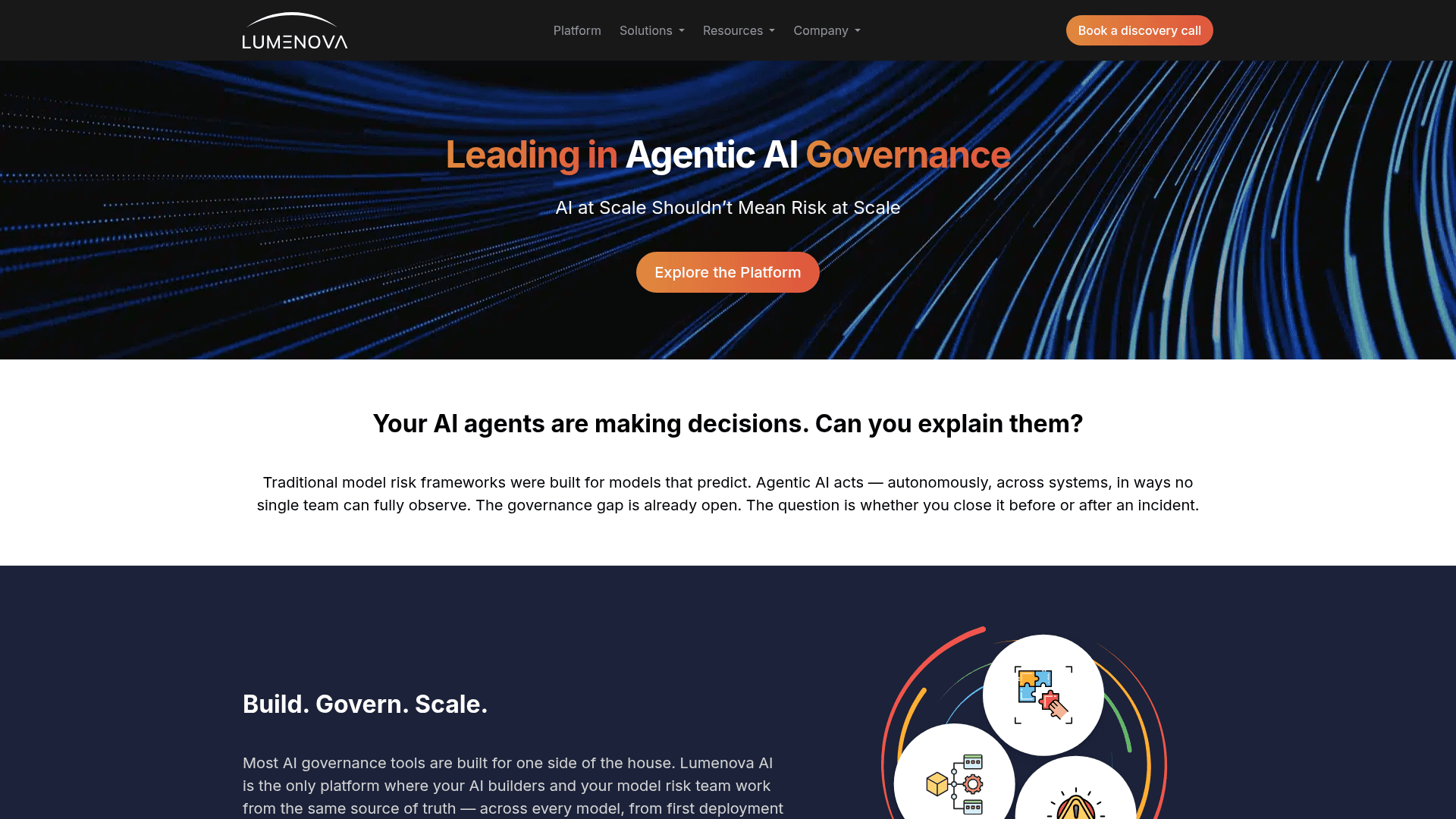 Lumenova AI homepage screenshot