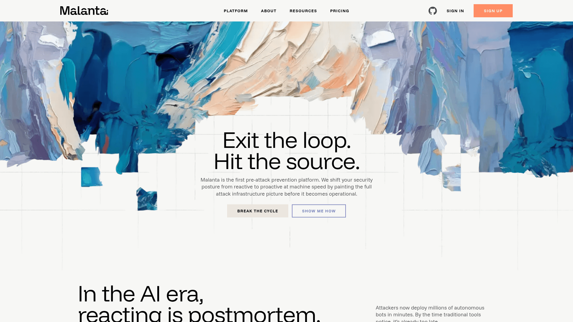 Malanta homepage