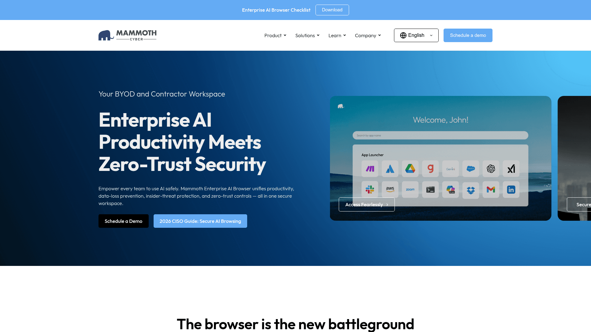 Mammoth Cyber homepage