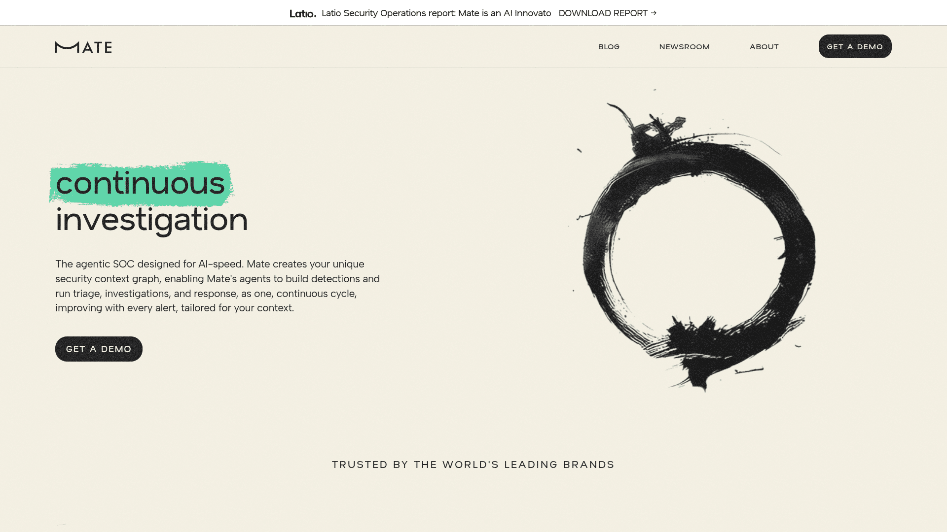 Mate Security homepage