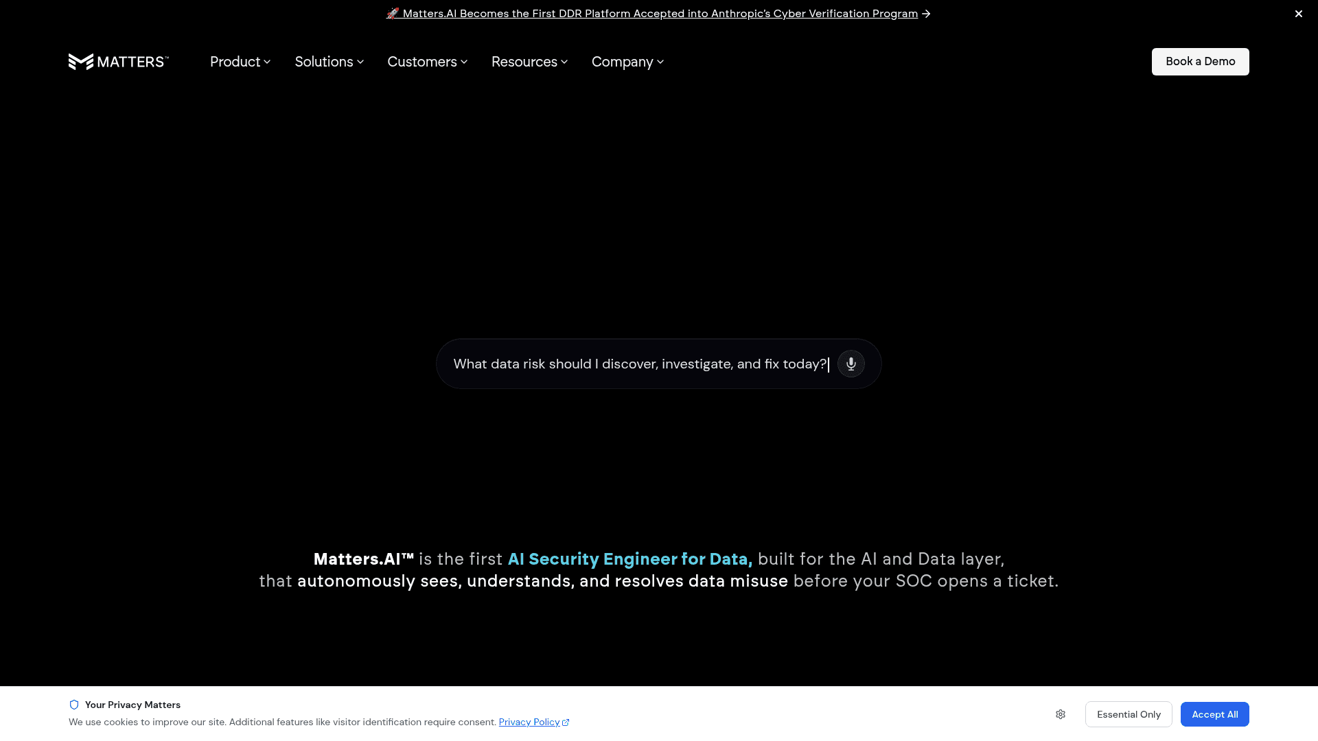 Matters.AI homepage