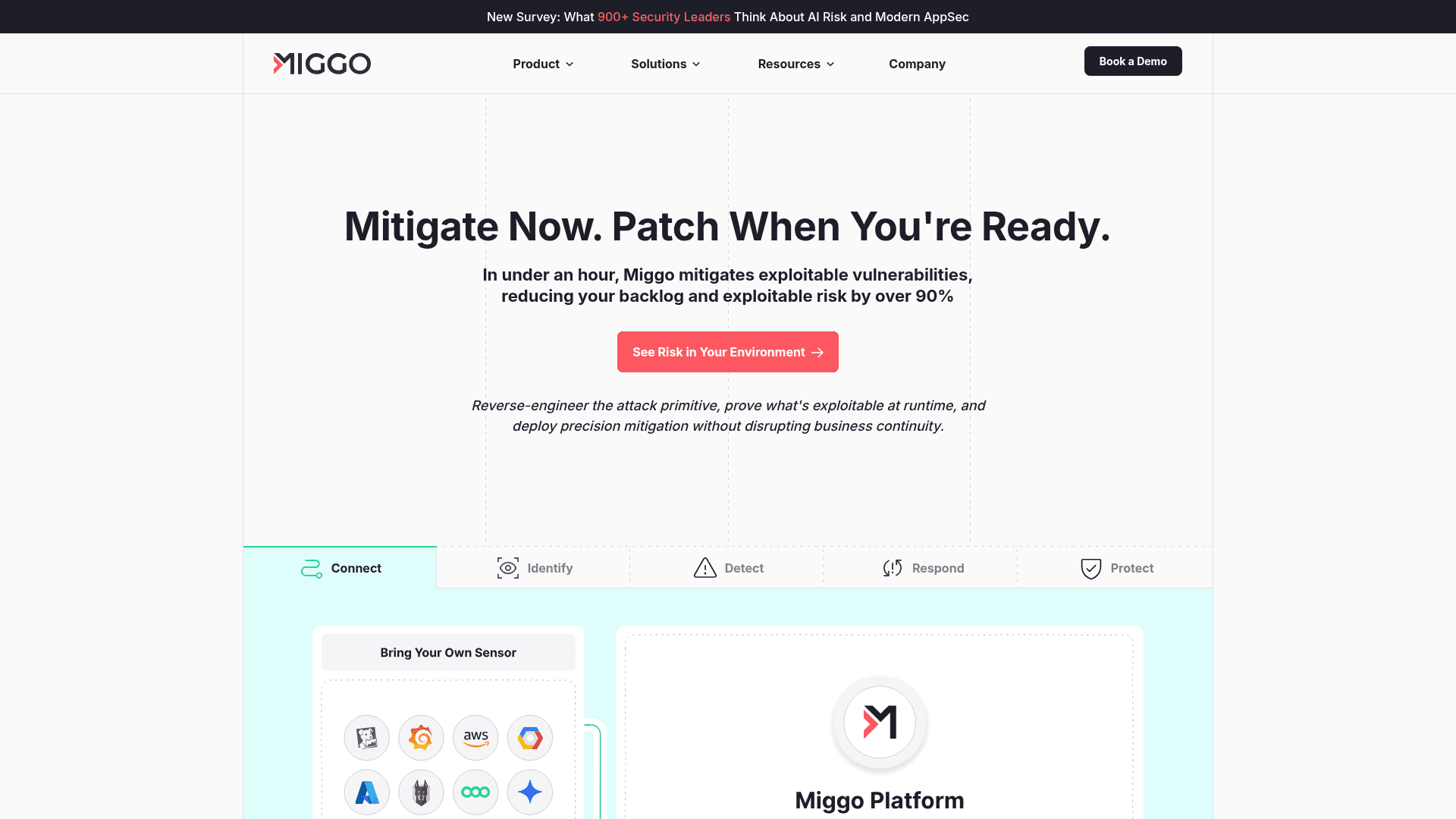 Miggo Security homepage