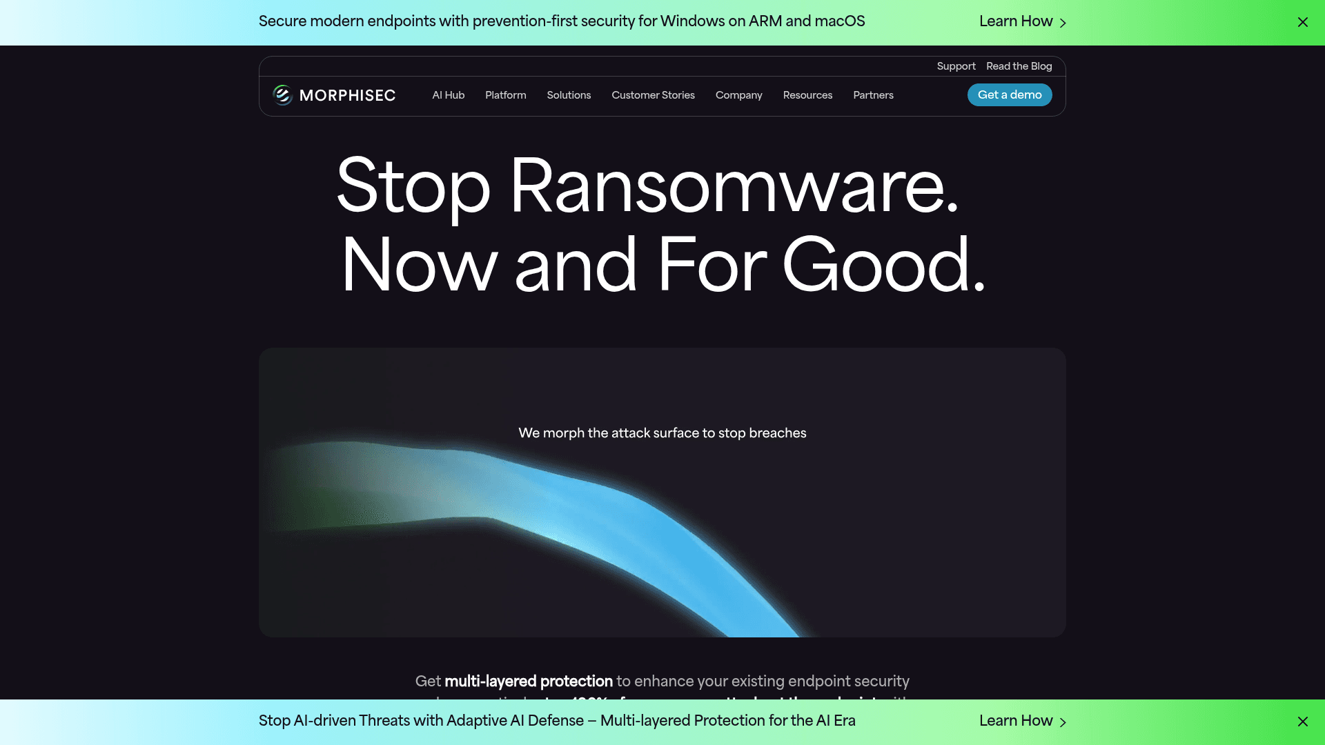 Morphisec homepage