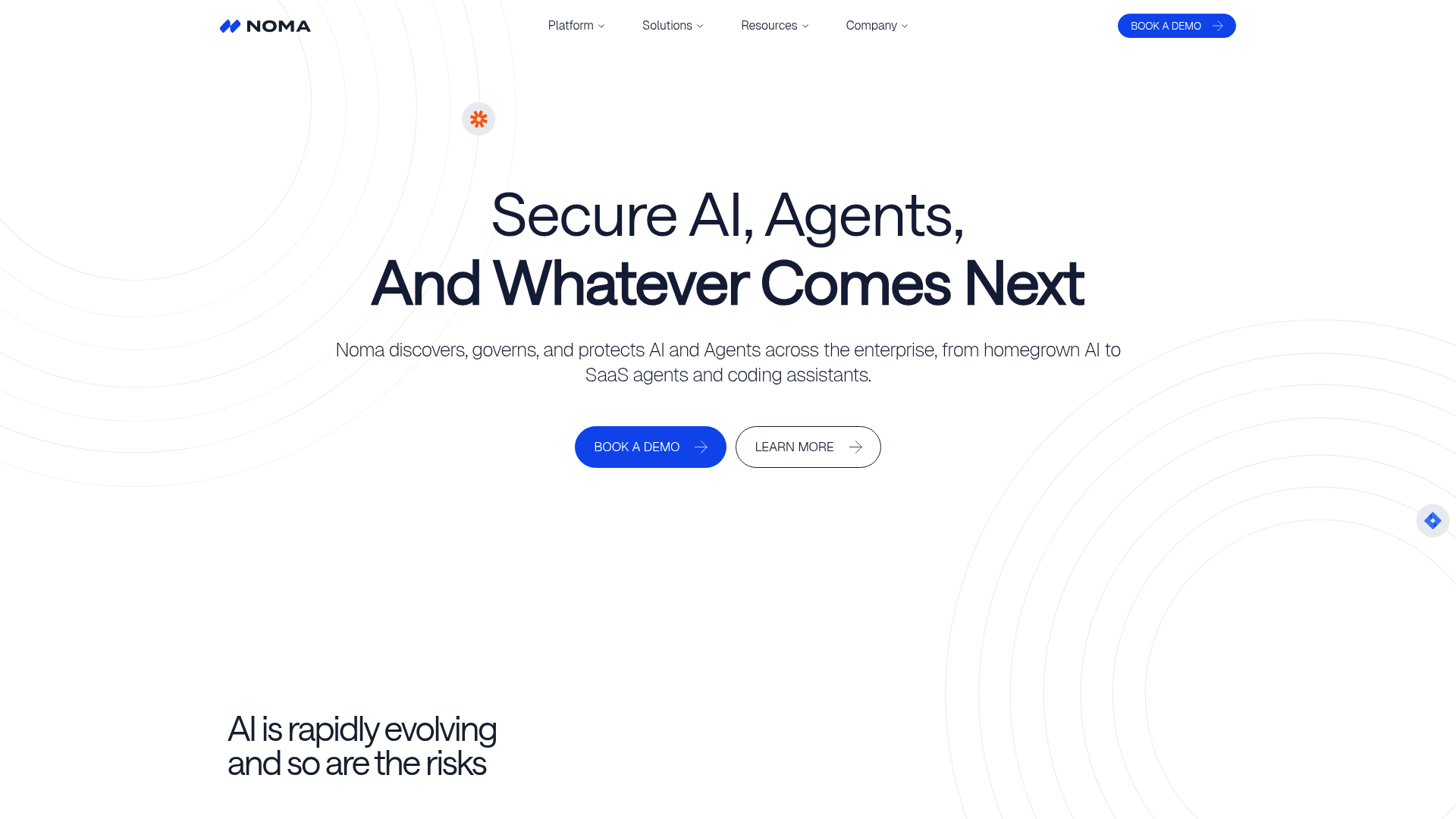 Noma Security homepage screenshot