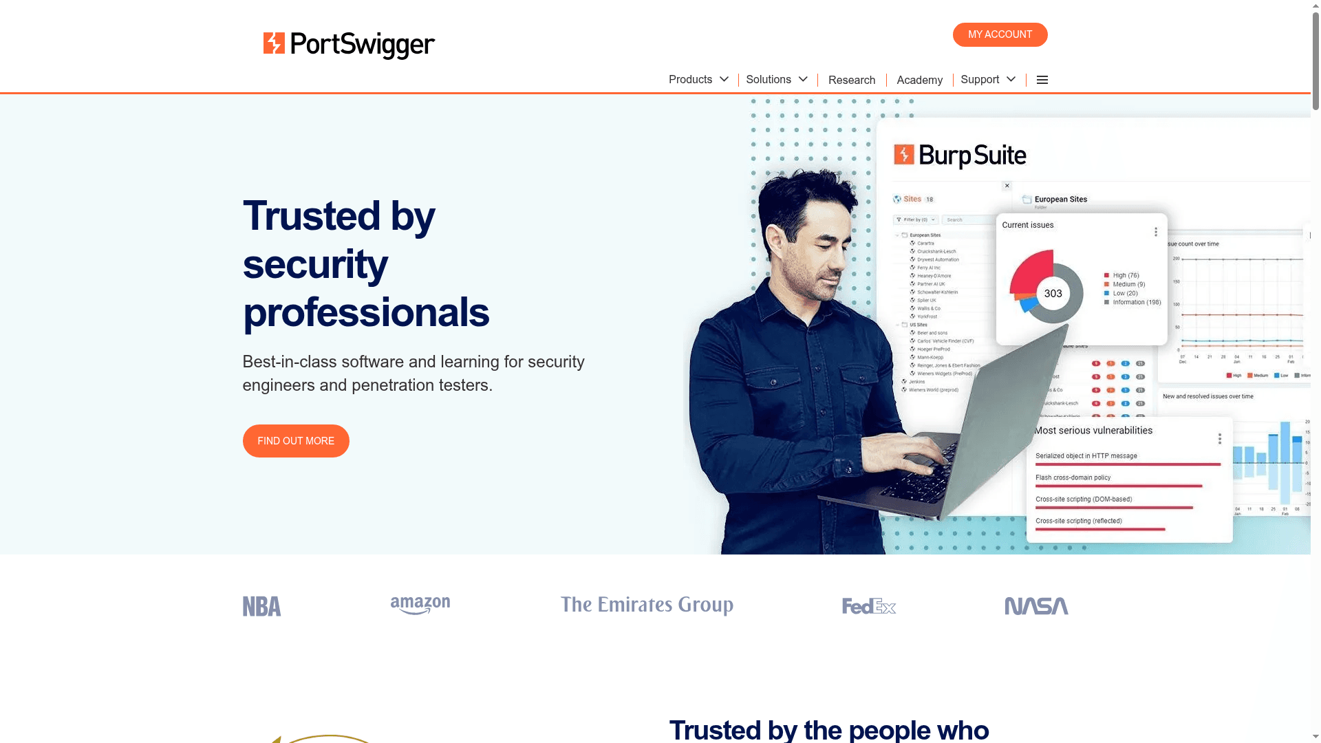 PortSwigger homepage screenshot