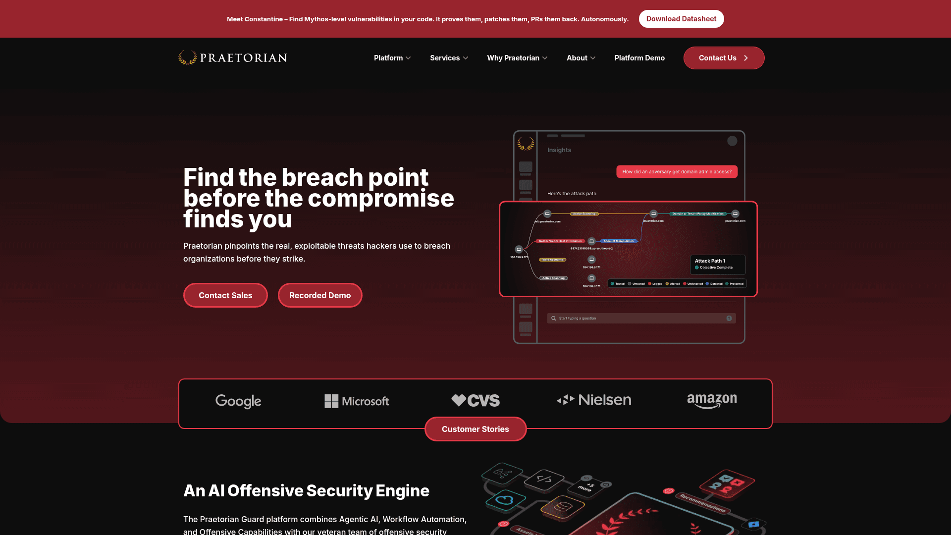 Praetorian homepage screenshot