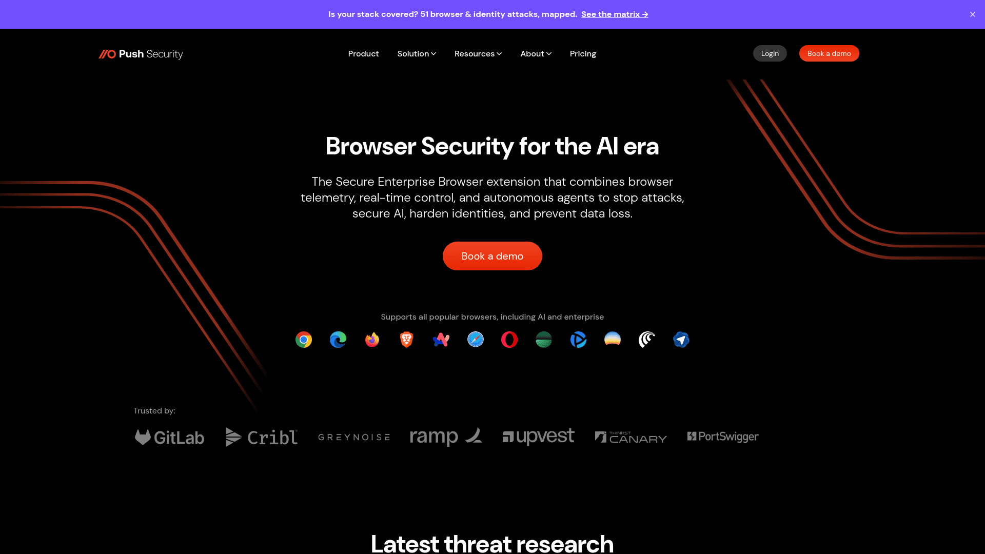 Push Security homepage