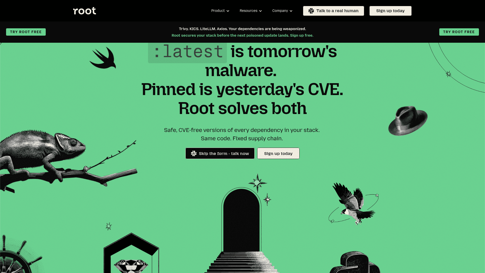 Root.io homepage