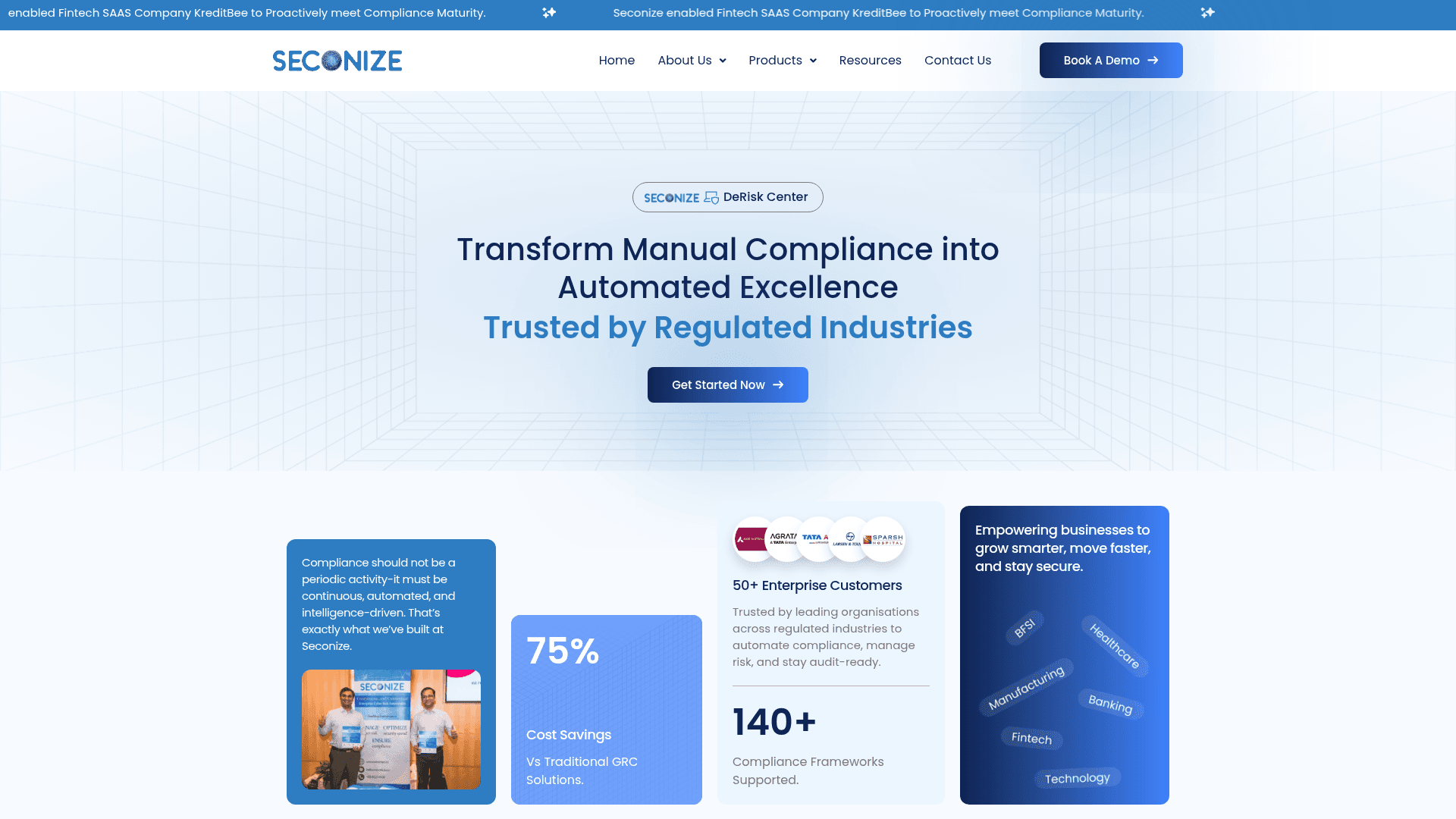 Seconize homepage