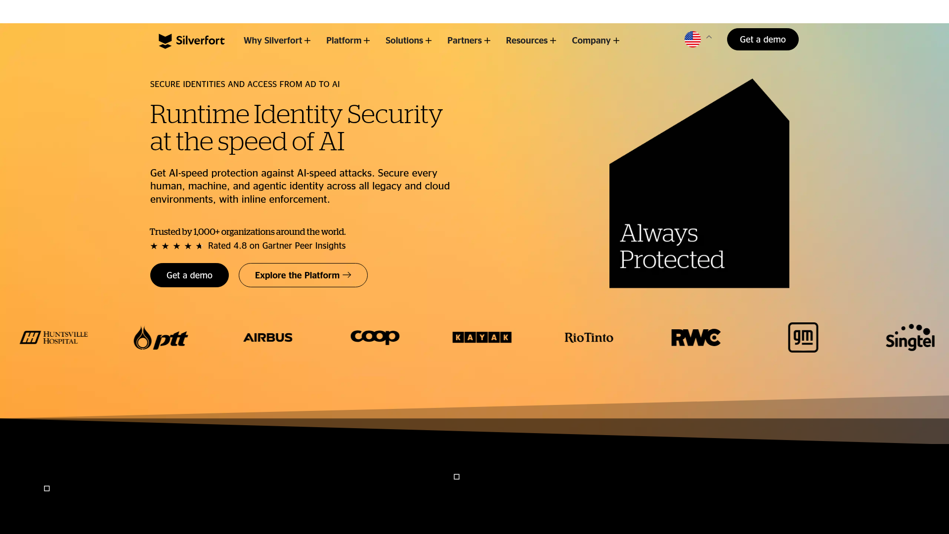 Silverfort homepage