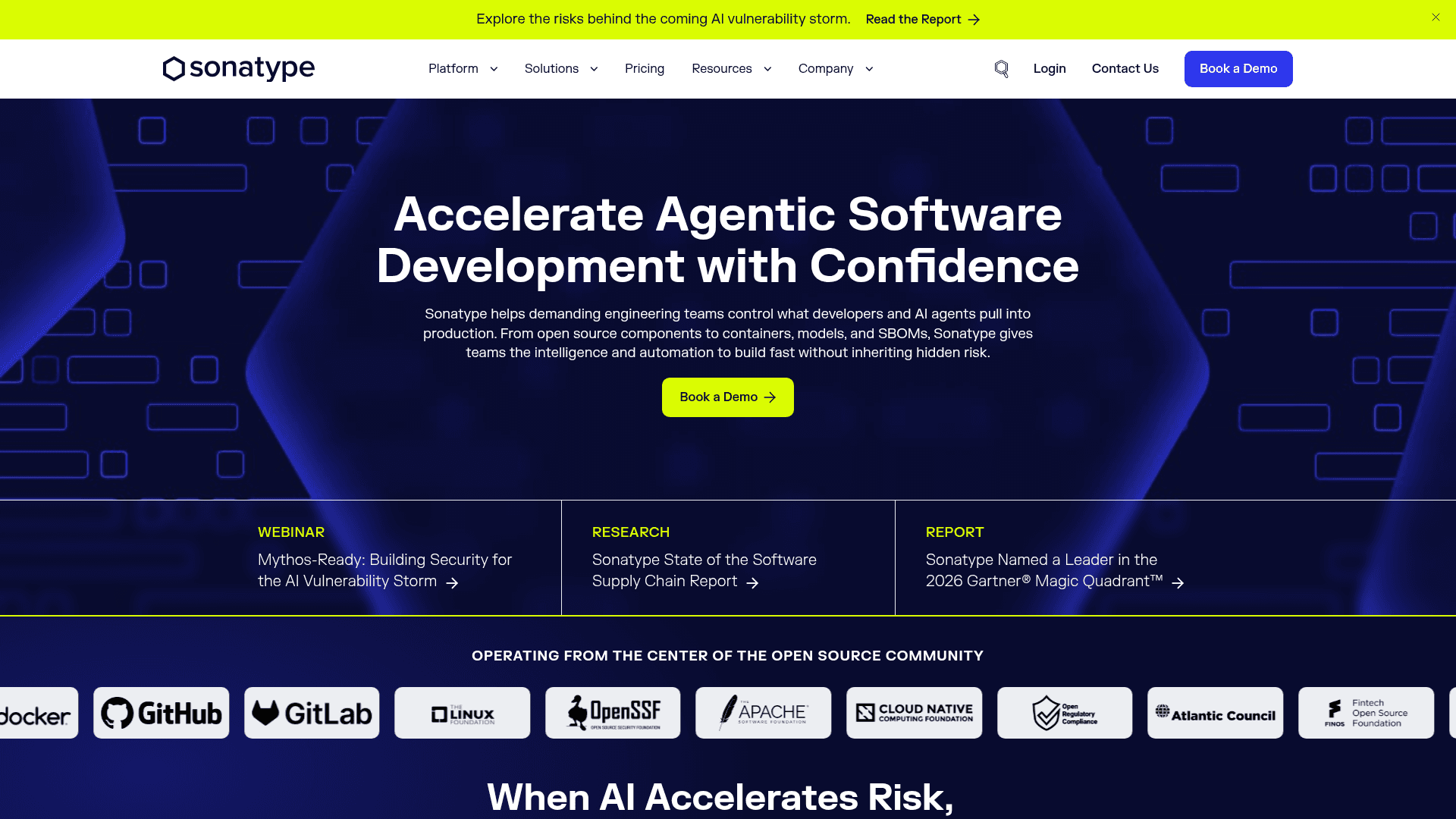 Sonatype homepage