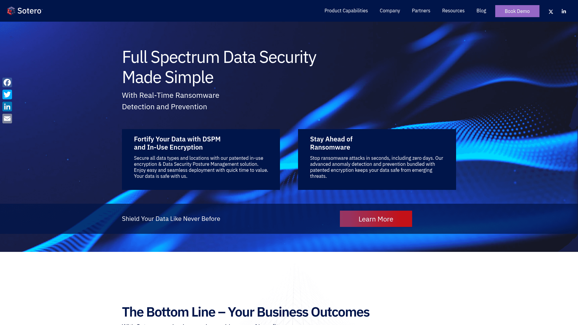 Sotero homepage screenshot