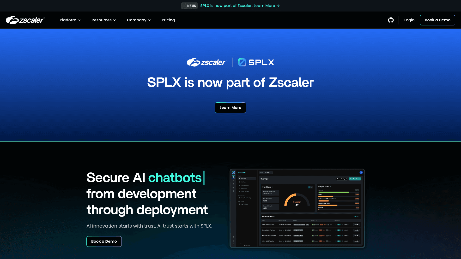 SPLX homepage screenshot
