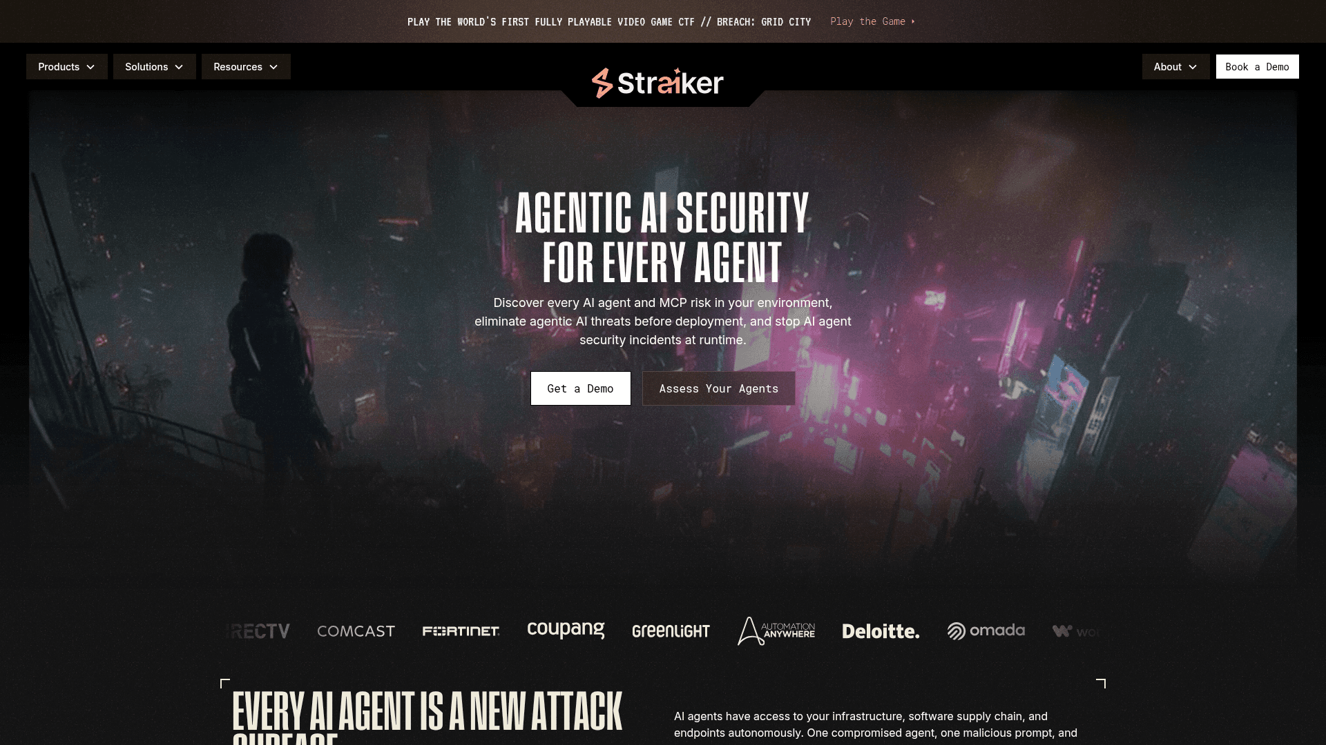 Straiker homepage
