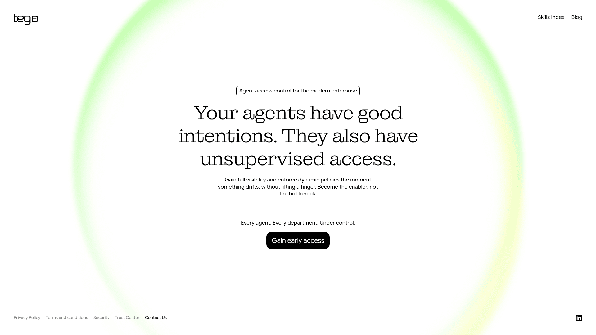 Tego AI homepage screenshot