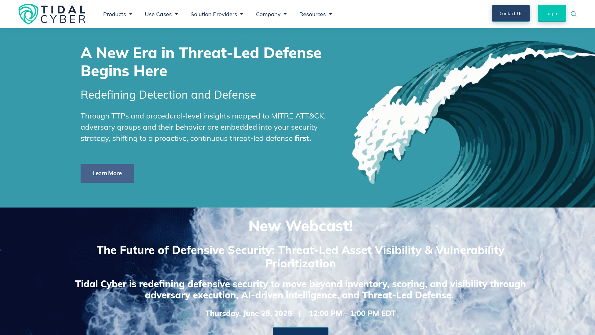 Tidal Cyber homepage