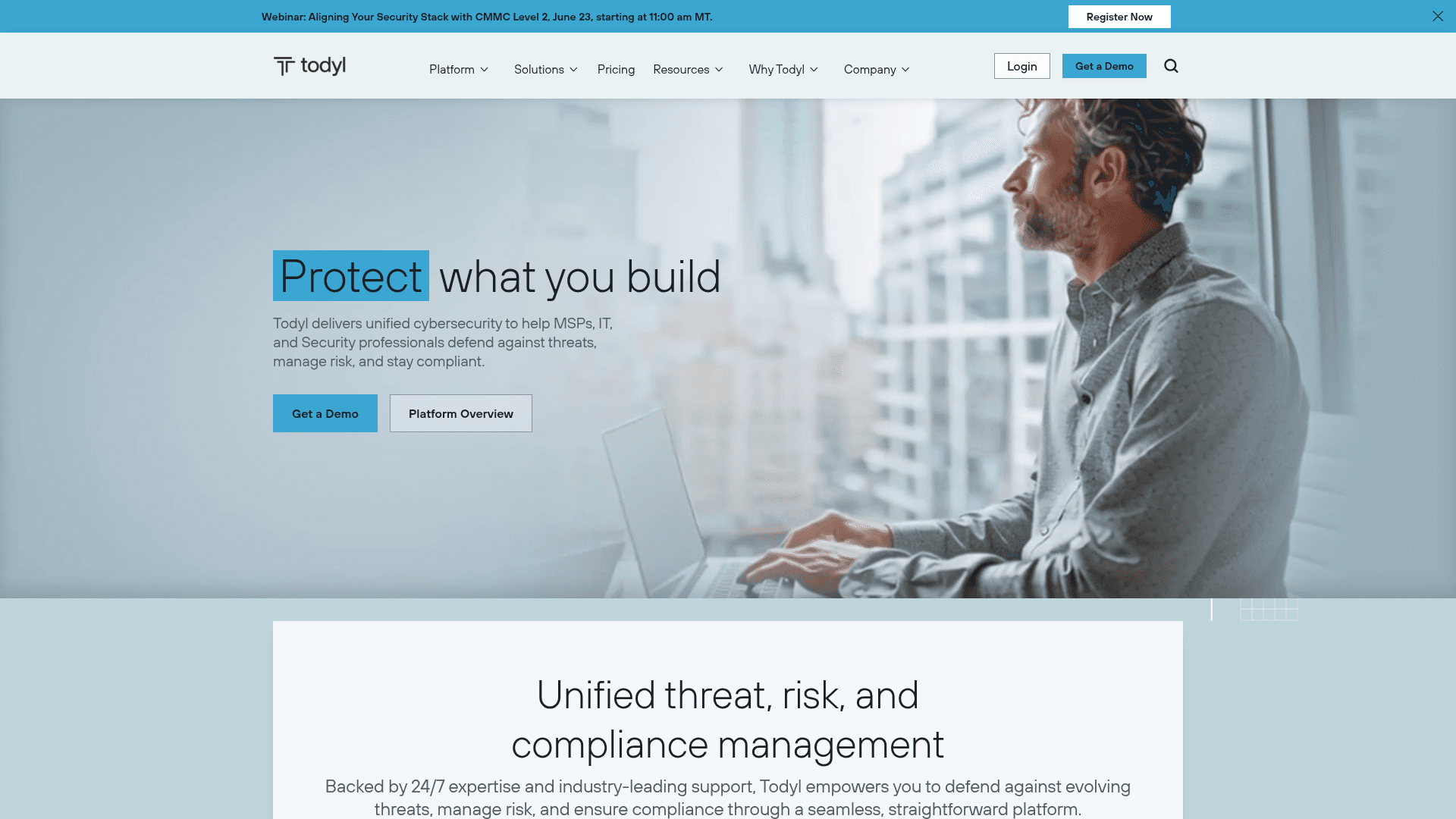 Todyl homepage