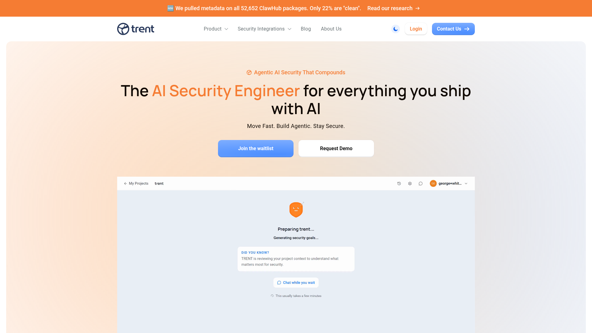 Trent AI homepage