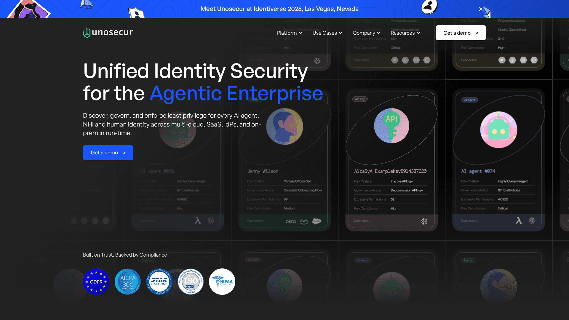 Unosecur homepage
